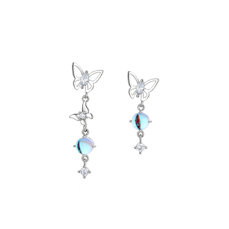 不等式蝴蝶银耳饰