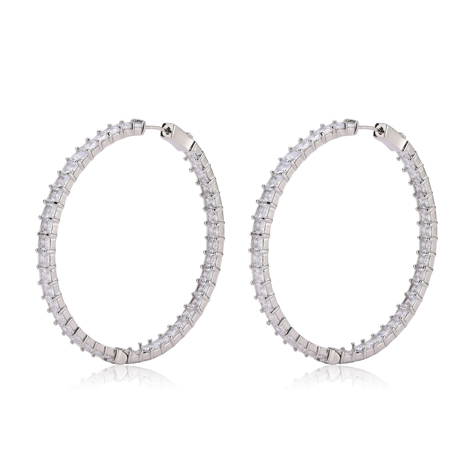 锆石大圈圈嘻哈耳饰