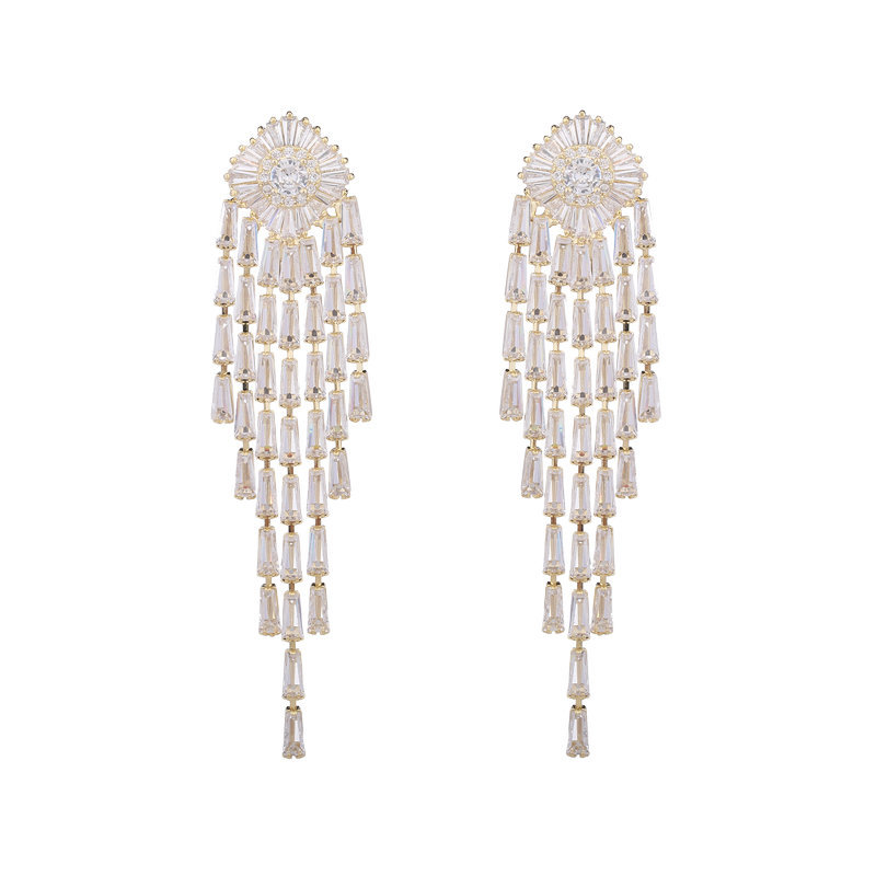 方锆气质流苏耳饰