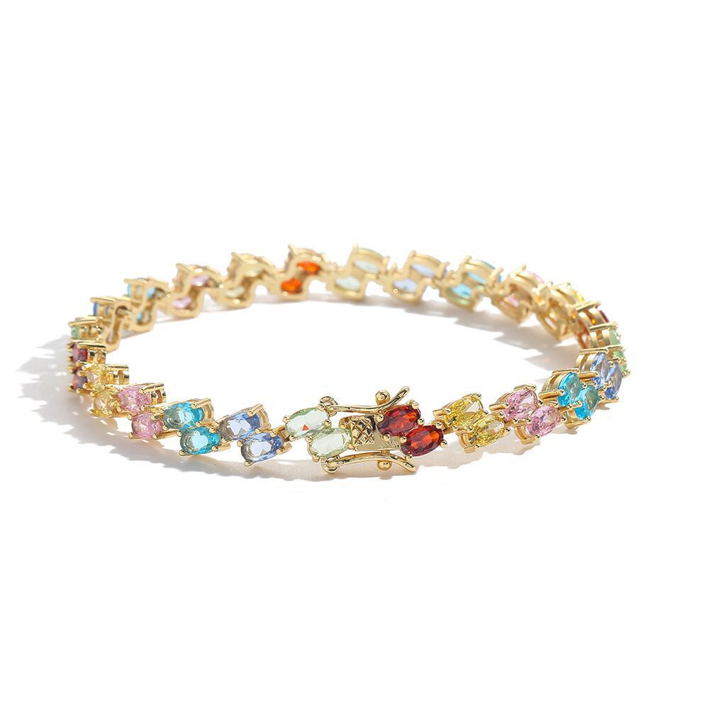 嘻哈饰品双排锆石网球链