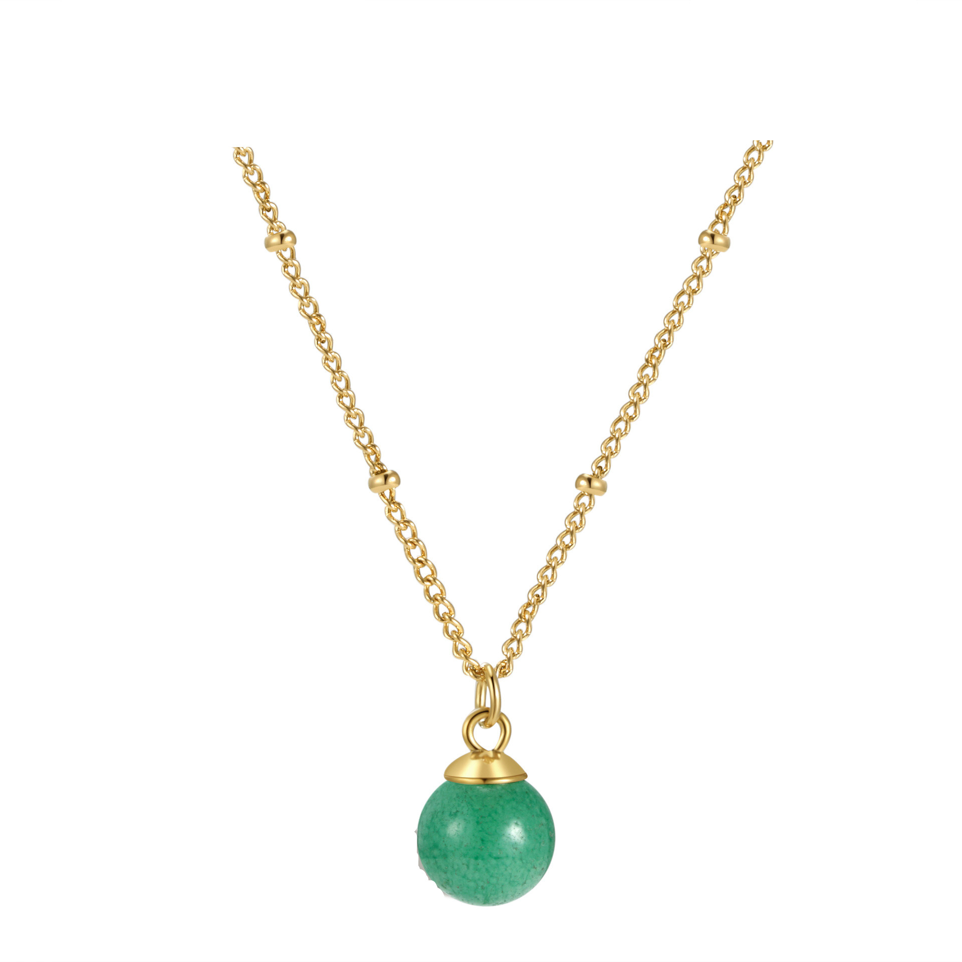 时尚百搭绿色珠项链