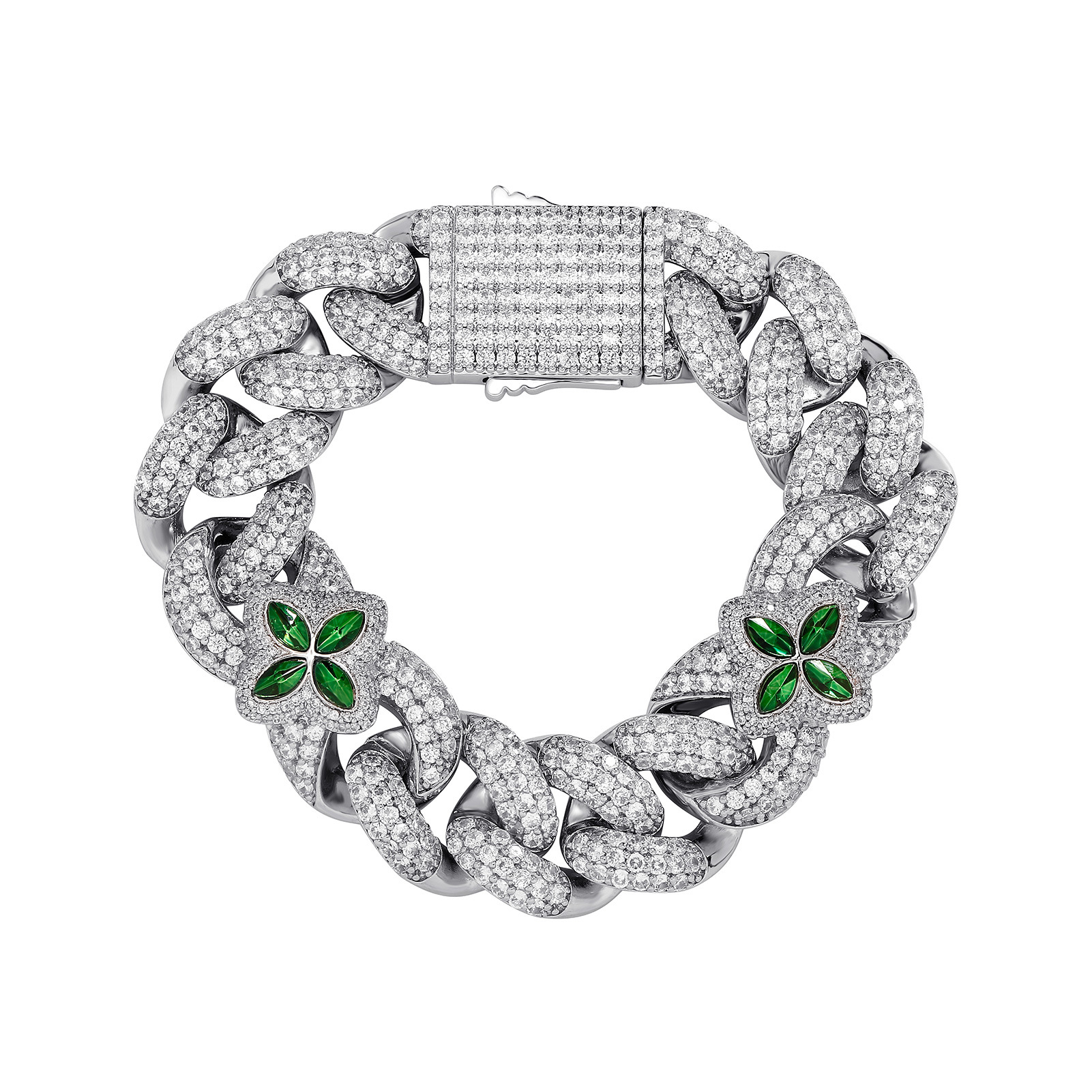 四叶草嘻哈古巴链手链